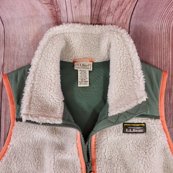 *FLAW* LL Bean Beans Sherpa Fleece Vest Womens Medium Regular Full Zip 519066 - Picture 7 of 16